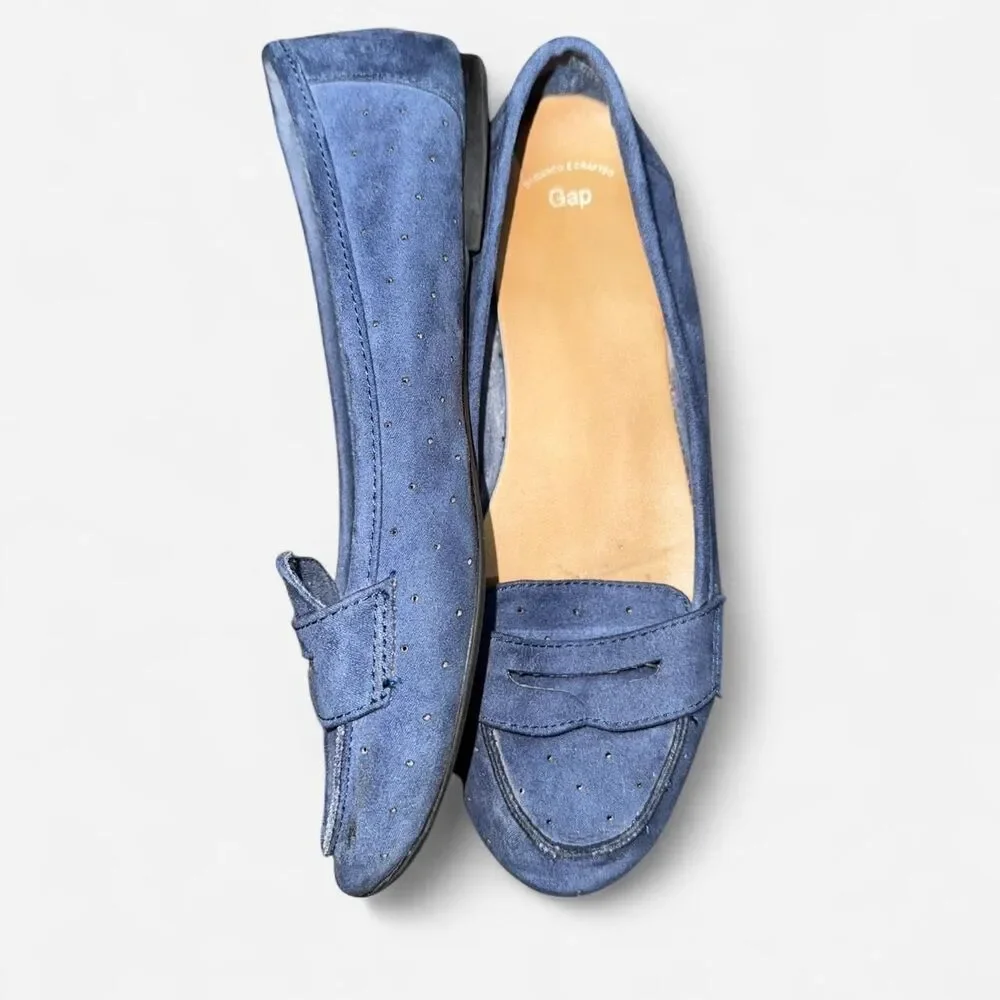 Navy Blue Soft Suede Ballet Flat Loafer Shoes (WOMENS 6) from The Gap - Picture 4 of 8